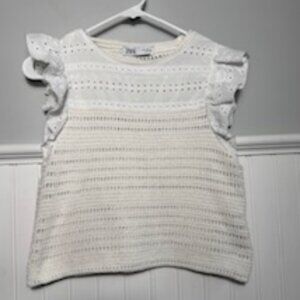 Zara Eyelet SS Top